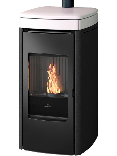 Edilkamin Yana 7 Evo, top en céramique blanc opaque
