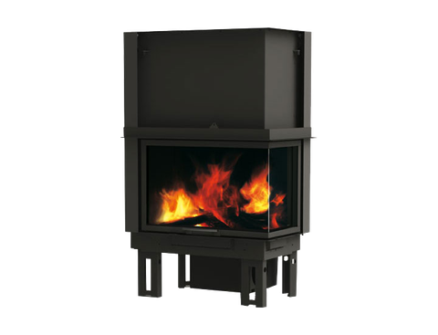 EK63 Firek 2, foyer à bois à vitre d'angle, côté vitré gauche